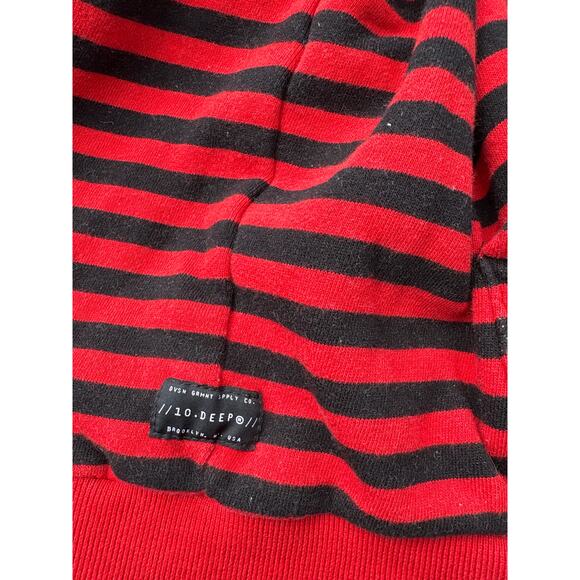 Sound & Fury Hoody 10 deep 10th division garment supply red black stripe XXL - Picture 3 of 5